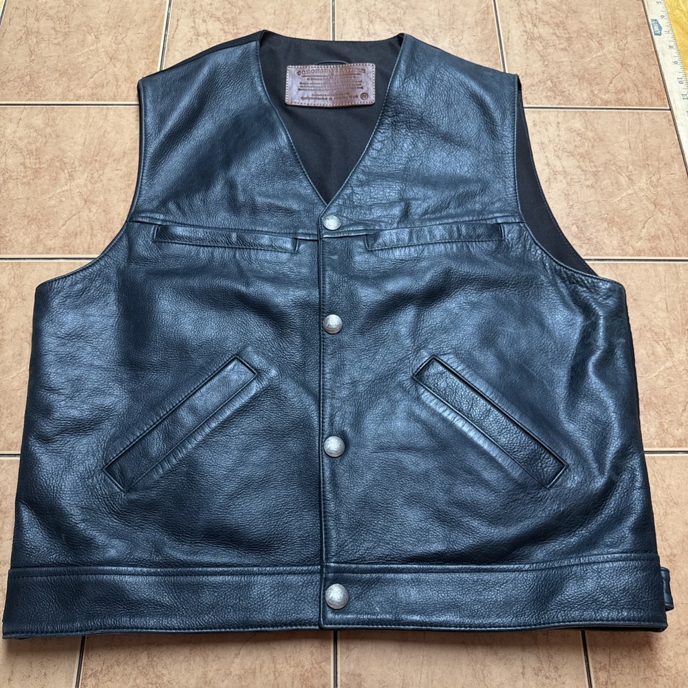 Coronado Leather Black Leather Holster Vest Men's Regular Size 42 Motorcycle